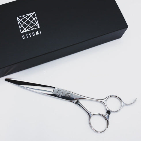 美品【内海ウツミUTSUMI】JYO Clam55/40 シザー オフセット 理容 美容ハサミ 美容師 理容師 右利き 5.5インチ 中古 sc525