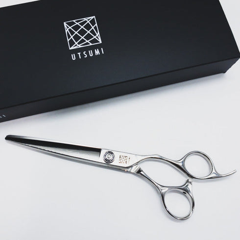 新品未使用【内海ウツミUTSUMI】MX165/40 ダマスカス シザー オフセット 理容 美容ハサミ 美容師 理容師 右利き 6.5インチ 中古 sc2459