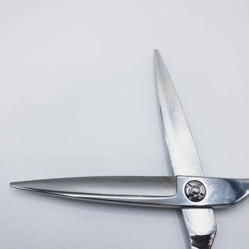 【メーカー不明】ss20 0032 笹刃スライドシザー メガネ理容 美容ハサミ 右利き 6インチ 中古 sc61