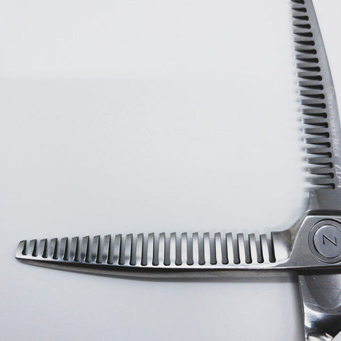 美品【ミズタニシザーズ ミズタニシザーMIZUTANI SCISSORS】Z DUAL ZD-4デュアル オフセット シザー セニング 美容ハサミ すきばさみ 美容師 理容師 約15% 右利き 6インチ 中古 sc628