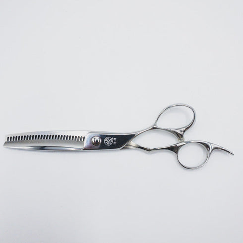 【フライングシザーズFLYING SCISSORS】TS-28月読ツクヨミ オフセット シザー セニング 美容ハサミ すきばさみ 美容師 理容師 約20~30% 右利き 6インチ 中古 sc64