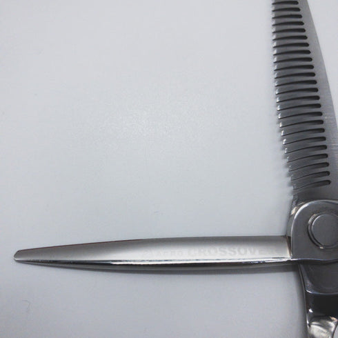 【ミズタニシザーズ ミズタニシザーMIZUTANI SCISSORS】CROSSOVER 225 USUBAウスバ逆刃 オフセット シザー セニング 美容ハサミ すきばさみ 美容師 理容師 約20~25% 右利き 5.8インチ 中古 sc648