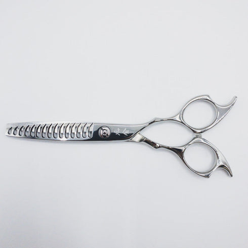 美品【フライングシザーズFLYING SCISSORS】OM-15M思金オモイカネ メガネ シザー セニング 美容ハサミ すきばさみ 美容師 理容師 約30~40% 右利き 6インチ 中古 sc65