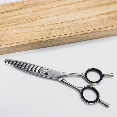 美品【addictアディクト】 メガネ シザー セニング 美容ハサミ すきばさみ 美容師 理容師 約40% 右利き 6インチ 中古 sc661