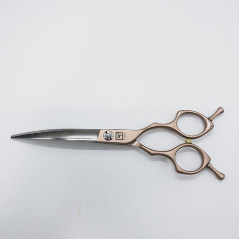 【SVANS.スバンス】SICKLE-4カラフル カーブ トリミングシザー メガネ 右利き トリマー ペット 6.5インチ 中古 sc687
