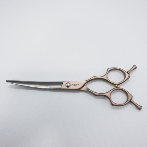 【SVANS.スバンス】SICKLE-4カラフル カーブ トリミングシザー メガネ 右利き トリマー ペット 6.5インチ 中古 sc687