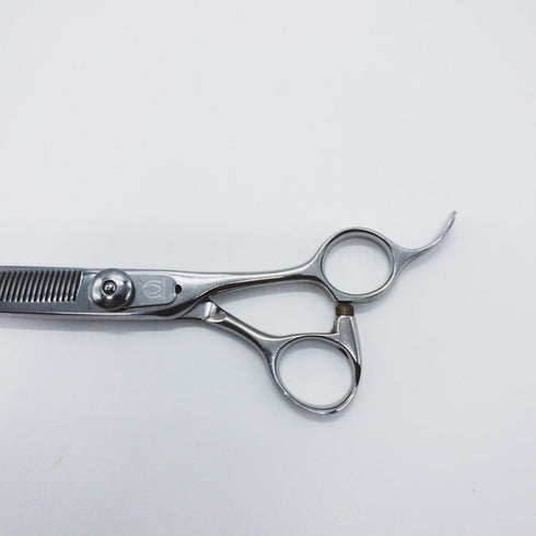 【ミズタニシザーズ ミズタニシザーMIZUTANI SCISSORS】BLACK-SMITH オフセット シザー セニング 美容ハサミ すきばさみ 美容師 理容師 約10~20% 右利き 6インチ 中古 sc701