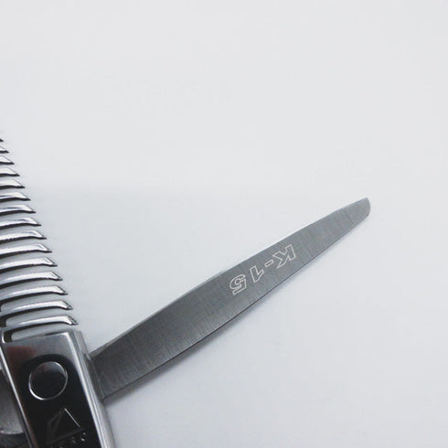 【ミズタニシザーズ ミズタニシザーMIZUTANI SCISSORS】Acroleaf WIDE K-15アクロリーフワイド オフセット シザー セニング 美容ハサミ すきばさみ 美容師 理容師 約5~15% 右利き 5.8インチ 中古 sc708