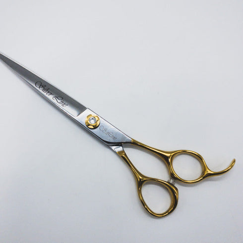 美品【シルバーラインSilverLine】国民三銃士ノコギリ刃KUTS700 トリミングシザー オフセット 右利き トリマー ペット 7インチ 中古 sc798