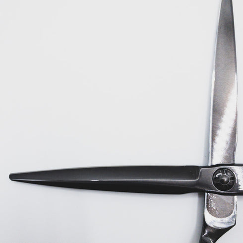 美品【マユミシザーMAYUMI】VM-65ブラックコーティング シザー オフセット理容 美容ハサミ 美容師 理容師 右利き 6.5インチ 中古 sc83