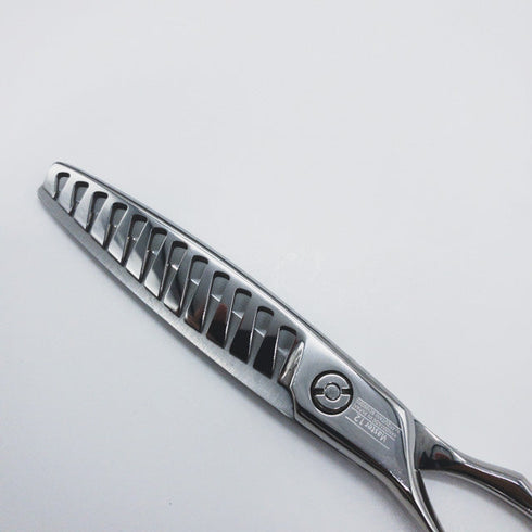 【ミズタニシザーズ ミズタニシザーMIZUTANI SCISSORS】SCHOREM MASTER 12 LEFTYシュコーラムマスター オフセット シザー セニング 美容ハサミ すきばさみ 美容師 理容師 約35~45% 左利き 6インチ 中古 sc835