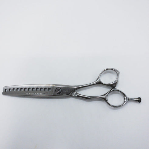 【ミズタニシザーズ ミズタニシザーMIZUTANI SCISSORS】STELLITE alloy 230ステライトアロイ オフセット シザー セニング 美容ハサミ すきばさみ 美容師 理容師 約25~30% 右利き 6.1インチ 中古 sc871