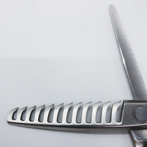 【ミズタニシザーズ ミズタニシザーMIZUTANI SCISSORS】STELLITE alloy 230ステライトアロイ オフセット シザー セニング 美容ハサミ すきばさみ 美容師 理容師 約25~30% 右利き 6.1インチ 中古 sc871