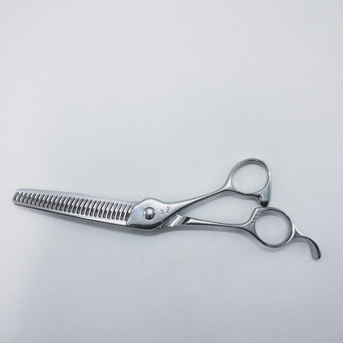 【ナルトシザーズ ナルトシザーNARUTO SCISSORS】三梳きヘネシーローリングB27 オフセット シザー セニング 美容ハサミ すきばさみ 美容師 理容師 約25~30% 右利き 6インチ 中古 sc890