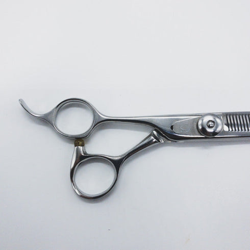 【ミズタニシザーズ ミズタニシザーMIZUTANI SCISSORS】BLACK-SMITH オフセット シザー セニング 美容ハサミ すきばさみ 美容師 理容師 約30~35% 左利き 6インチ 中古 sc916