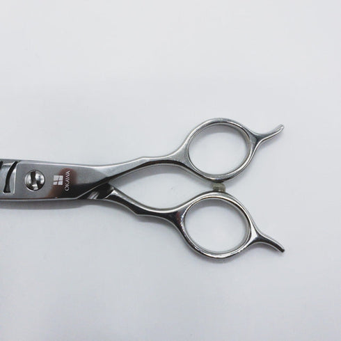 【オオカワプロシザーズ オオカワプロシザーOKAWA PRO SCISSORS】HC147 メガネ シザー 両グシ セニング 美容ハサミ すきばさみ 美容師 理容師 約40~45% 右利き 5.8インチ 中古 sc926