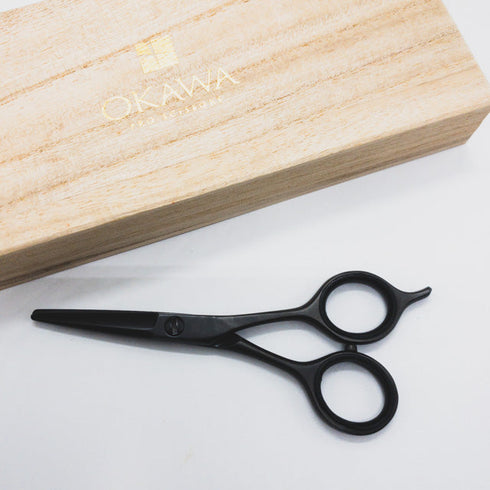 【オオカワプロシザーズ オオカワプロシザーOKAWA PRO SCISSORS】SG45 ブラックコーティング ミニシザー メガネ 理容 美容ハサミ 美容師 理容師 右利き 4.5インチ 中古 sc930