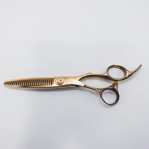 【ルミエールLUMIERE】両櫛 5スリット 24目 オフセット シザー セニング 美容ハサミ すきばさみ 美容師 理容師 約35% 右利き 6インチ 中古 sc956