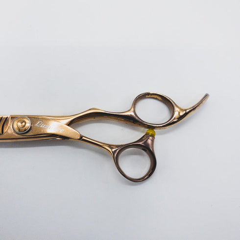 【ルミエールLUMIERE】両櫛 5スリット 24目 オフセット シザー セニング 美容ハサミ すきばさみ 美容師 理容師 約35% 右利き 6インチ 中古 sc956