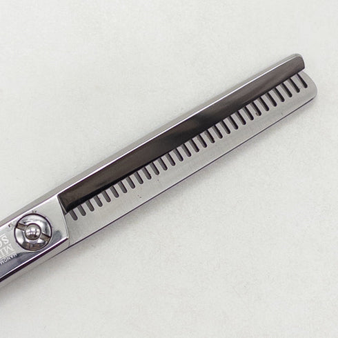 【ミズタニシザーズ ミズタニシザーMIZUTANI SCISSORS】 Re-tro THINNING 30レトロ メガネ シザー セニング 美容ハサミ すきばさみ 美容師 理容師 約30% 右利き 5.7インチ 中古 yc39