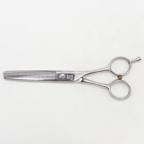 【ヒカリシザーズHIKARI光シザーHIKARI SCISSORS】 メガネ シザー セニング 美容ハサミ すきばさみ 美容師 理容師 約% 右利き 6インチ 中古 yc78