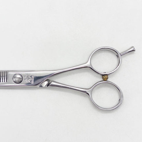 【ヒカリシザーズHIKARI光シザーHIKARI SCISSORS】 メガネ シザー セニング 美容ハサミ すきばさみ 美容師 理容師 約% 右利き 6インチ 中古 yc78