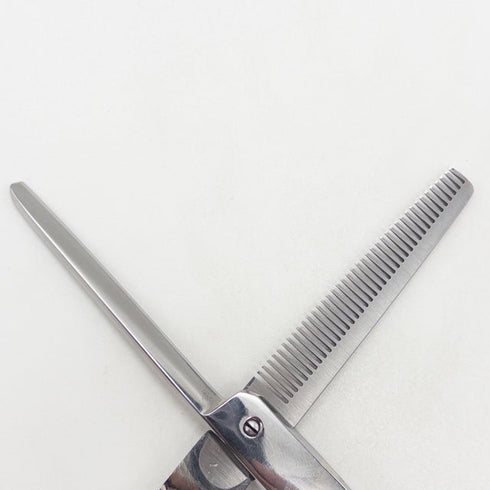 【ヒカリシザーズHIKARI光シザーHIKARI SCISSORS】 メガネ シザー セニング 美容ハサミ すきばさみ 美容師 理容師 約% 右利き 6インチ 中古 yc78