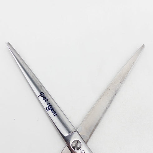 【菊王冠KIKU-OHKAN】68/R カーブ トリミングシザー メガネ 右利き トリマー ペット 6.8インチ 中古 yc79