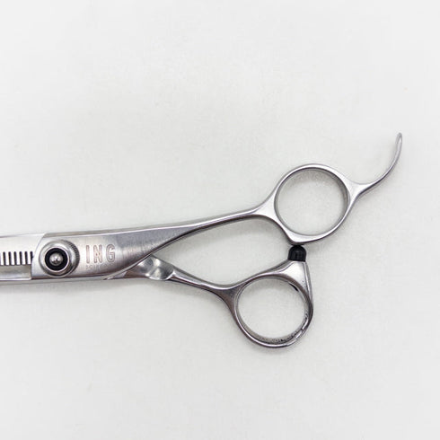 【ING東光舎】ET-40G 逆刃 オフセット シザー セニング 美容ハサミ すきばさみ 美容師 理容師 約5~10% 右利き 6インチ 中古 yc96